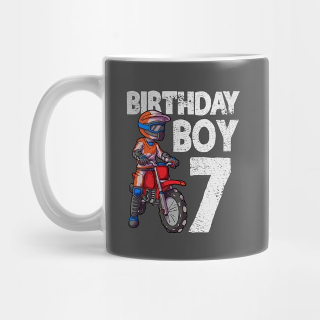 Motocross 7th Birthday Kids MX 7 Year Old Dirt Bike Birthday by Blink_Imprints10